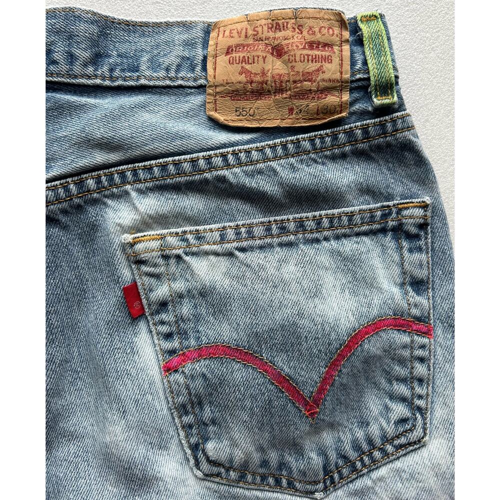 Vintage Levis Reworked Distressed Painted Bleach Dye Cutoff Festival Shorts Sz M - Picture 5 of 15